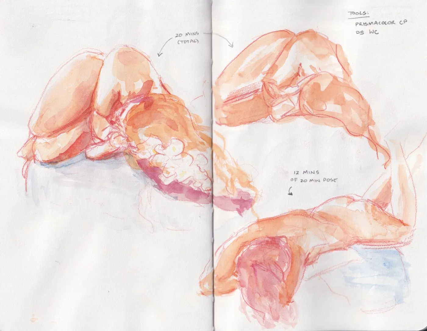 Mixed media sketches