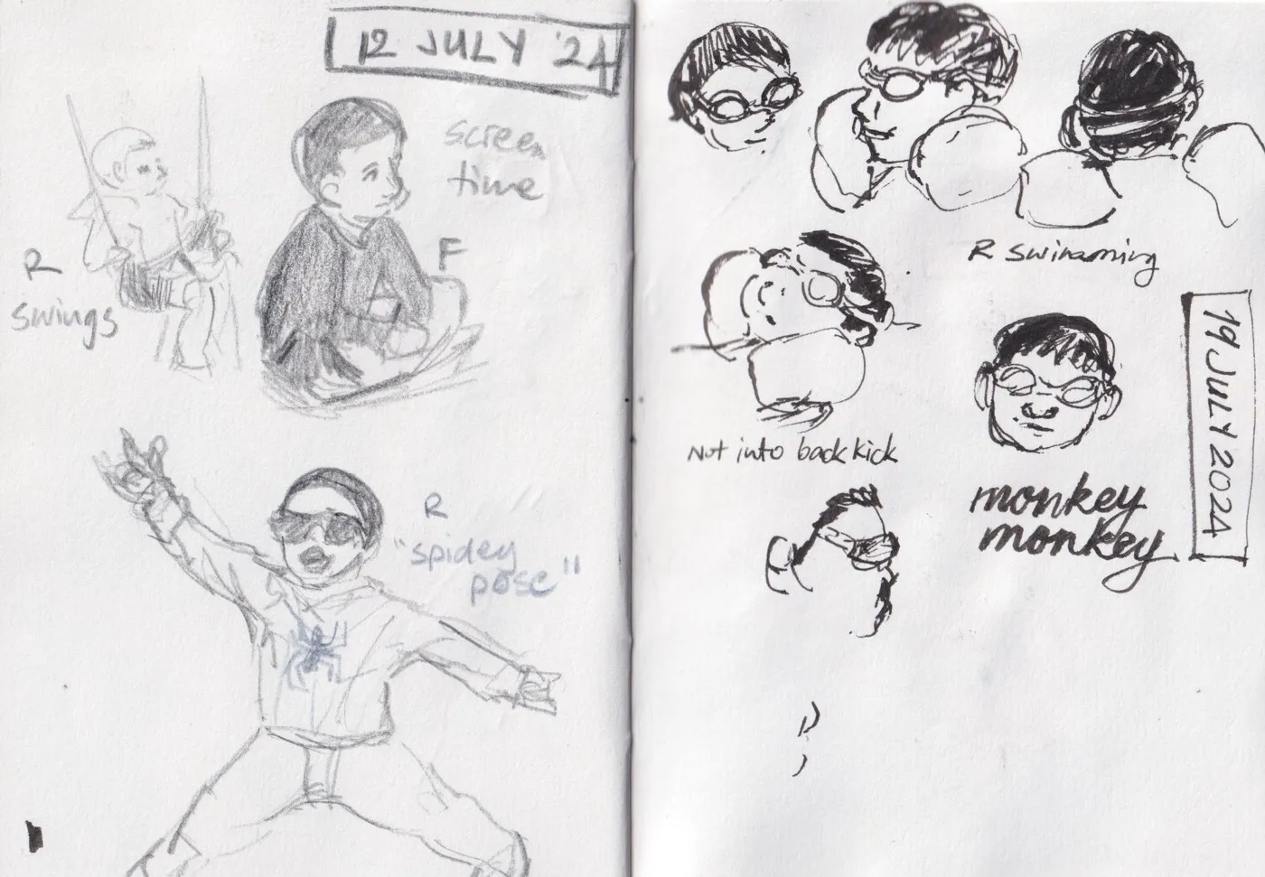 Mixed media sketches