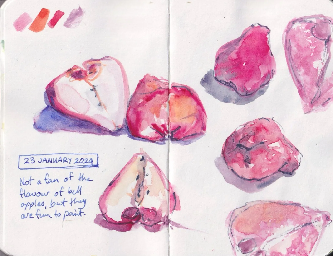 Sketchbook sketch, mixed media