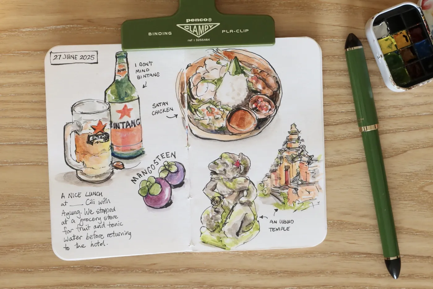 Sketchbook page from my Bali trip