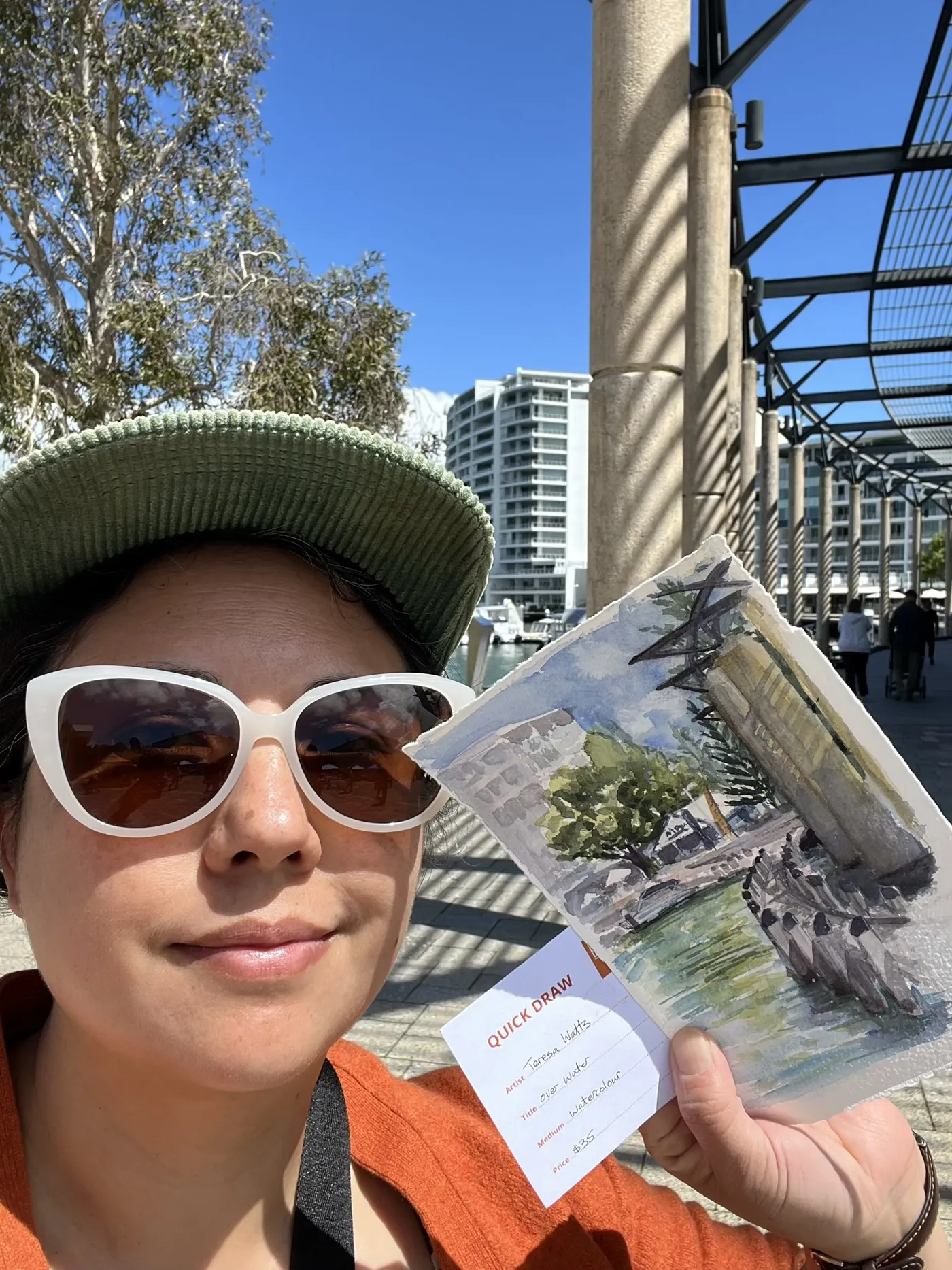 Me with my watercolour sketch