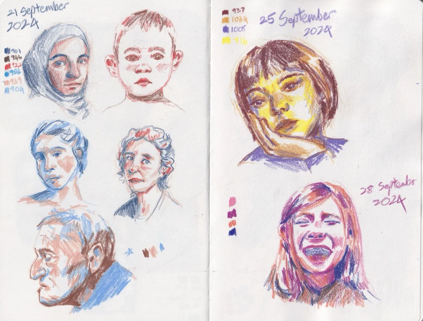 Mixed media sketches