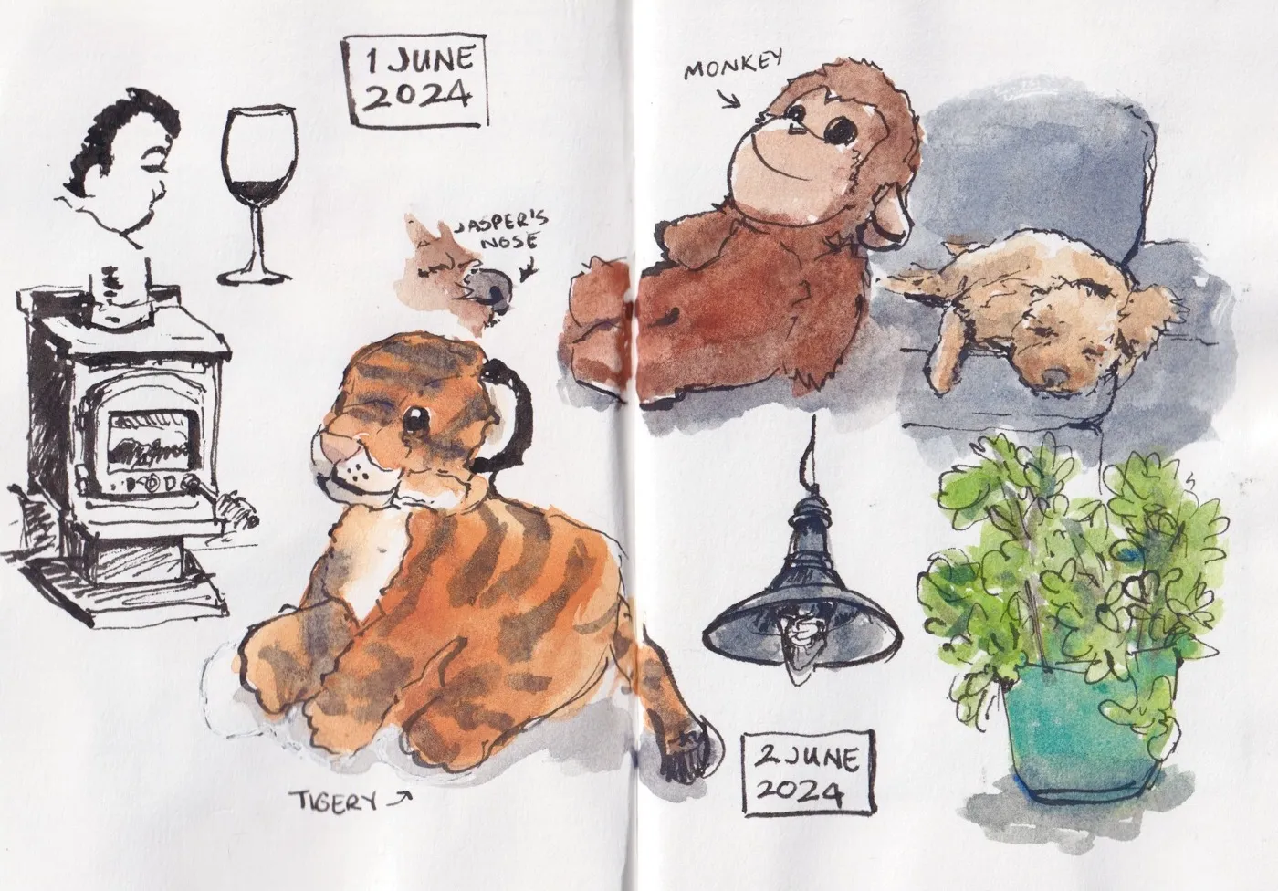 Mixed media sketches