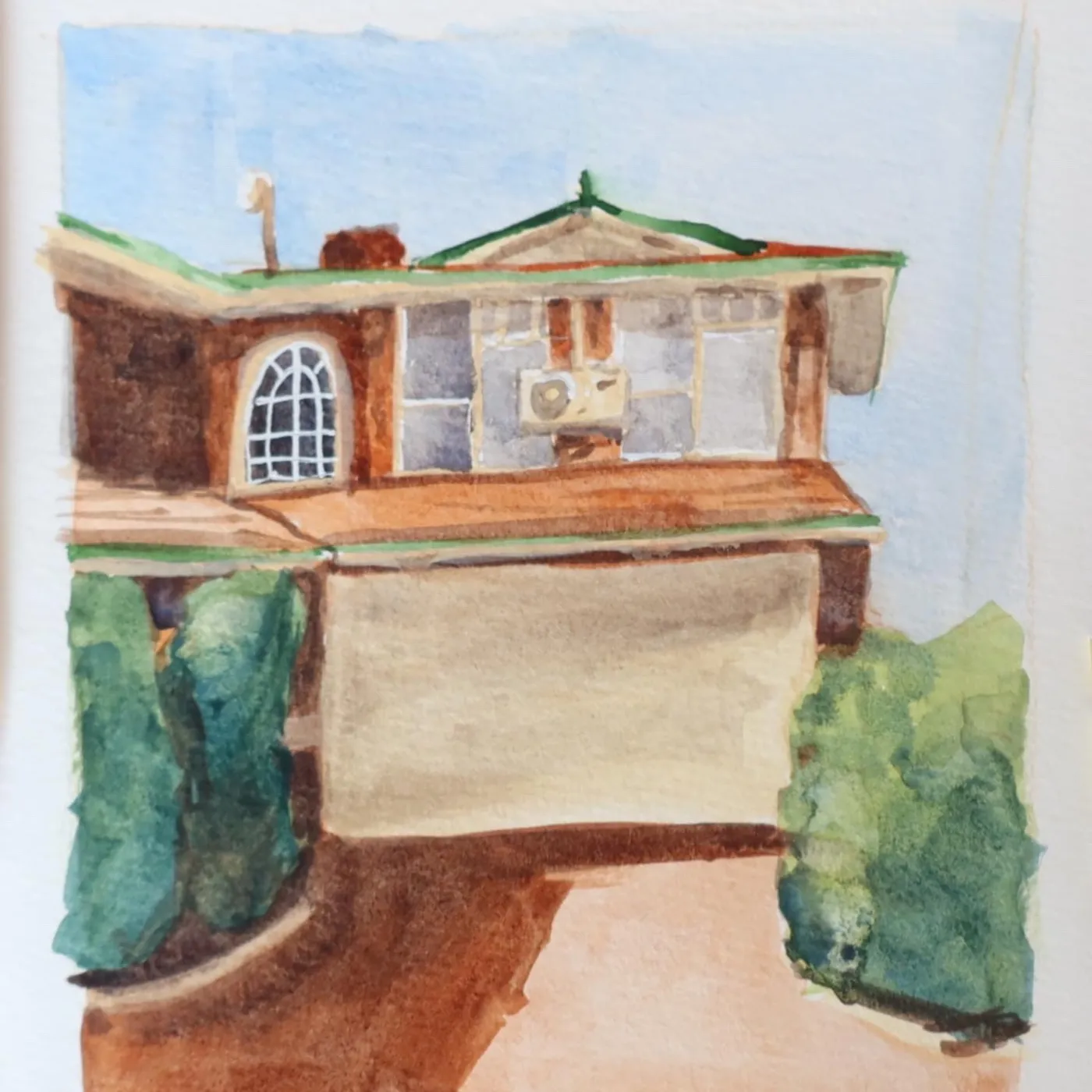 watercolour painting of our house