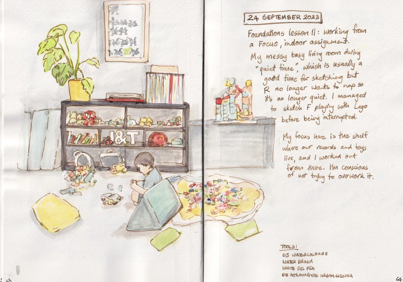 sketch of my living room