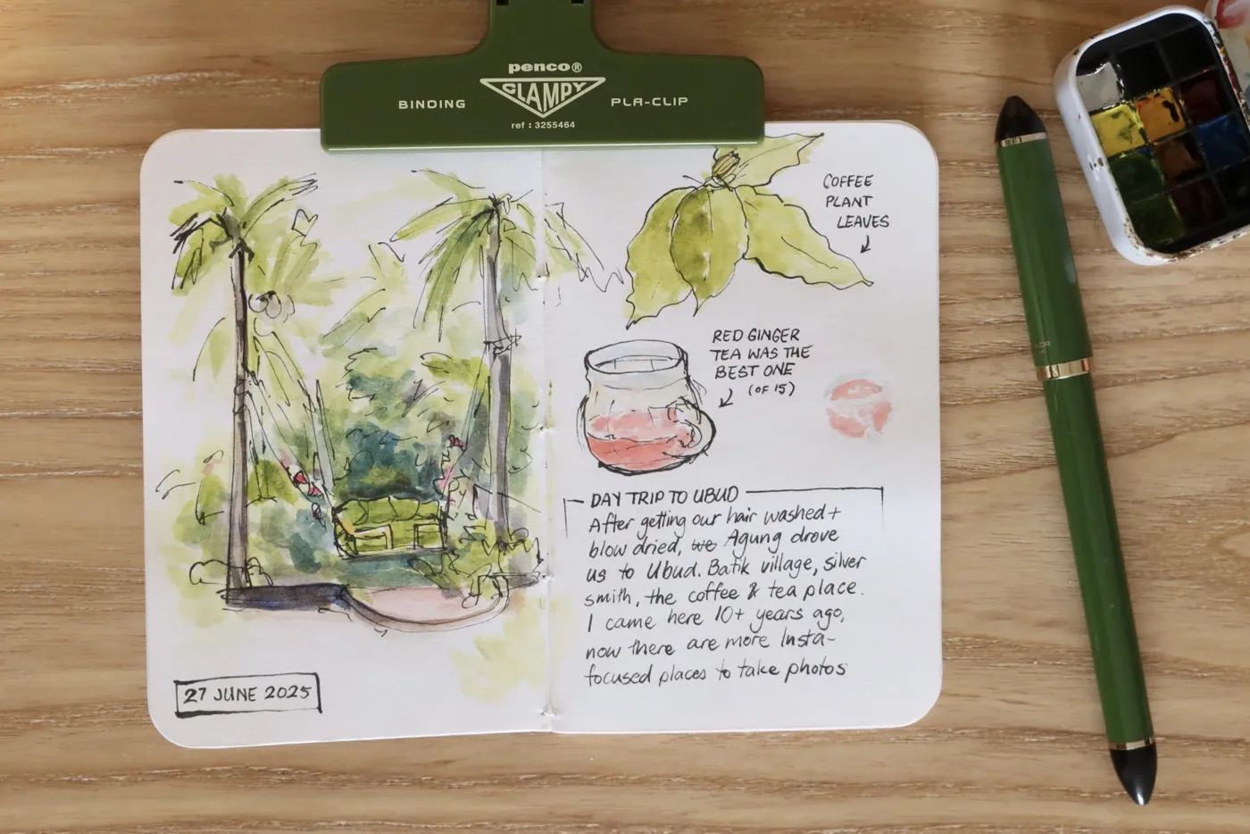 Sketchbook pages from my Bali trip