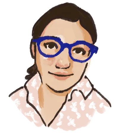 Illustrated self-portrait of Teresa Watts
