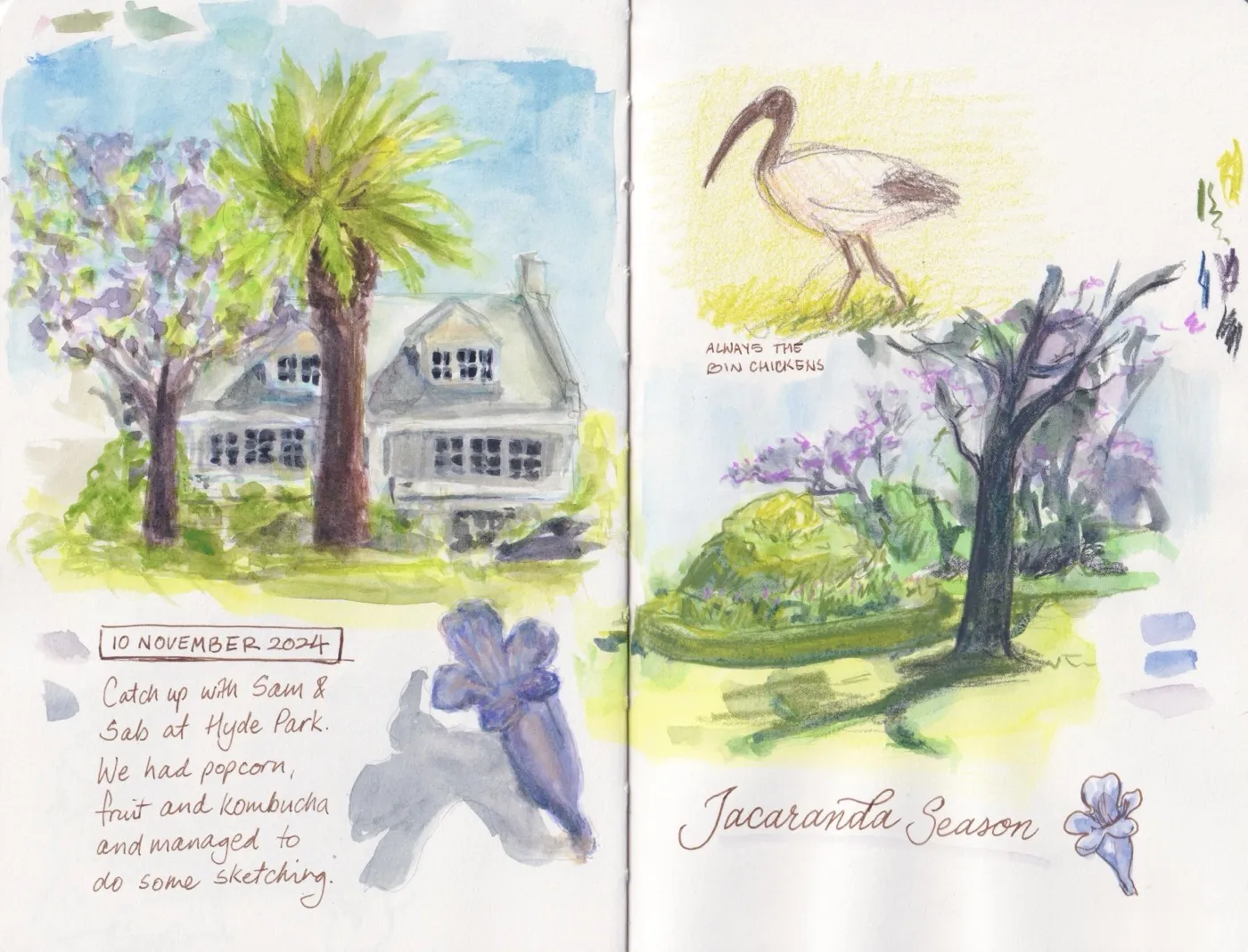 Mixed media sketches
