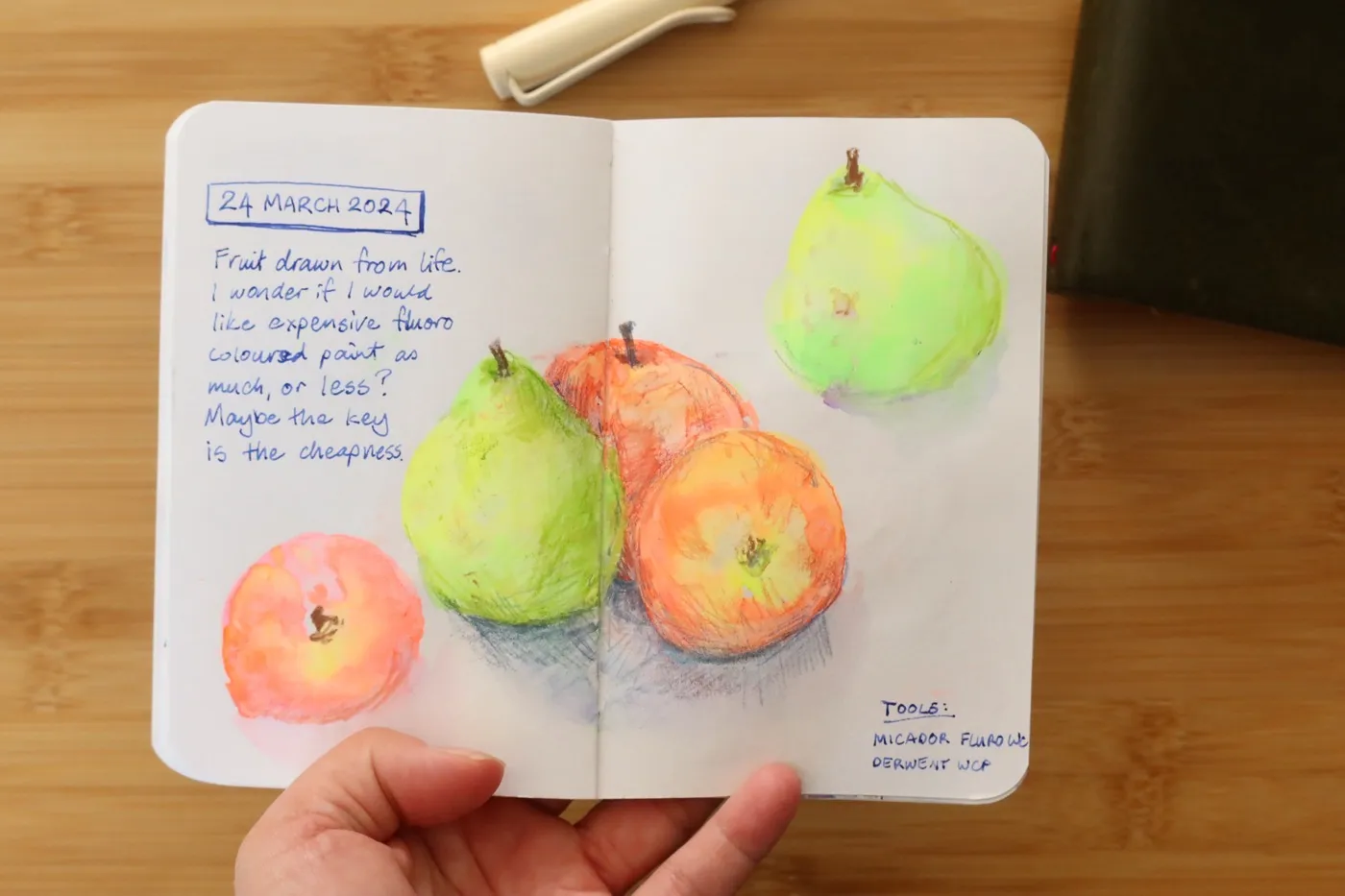 Sketchbook sketch, mixed media