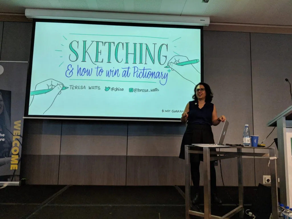 Photo of me giving this talk at the DDD Perth 2018 conference