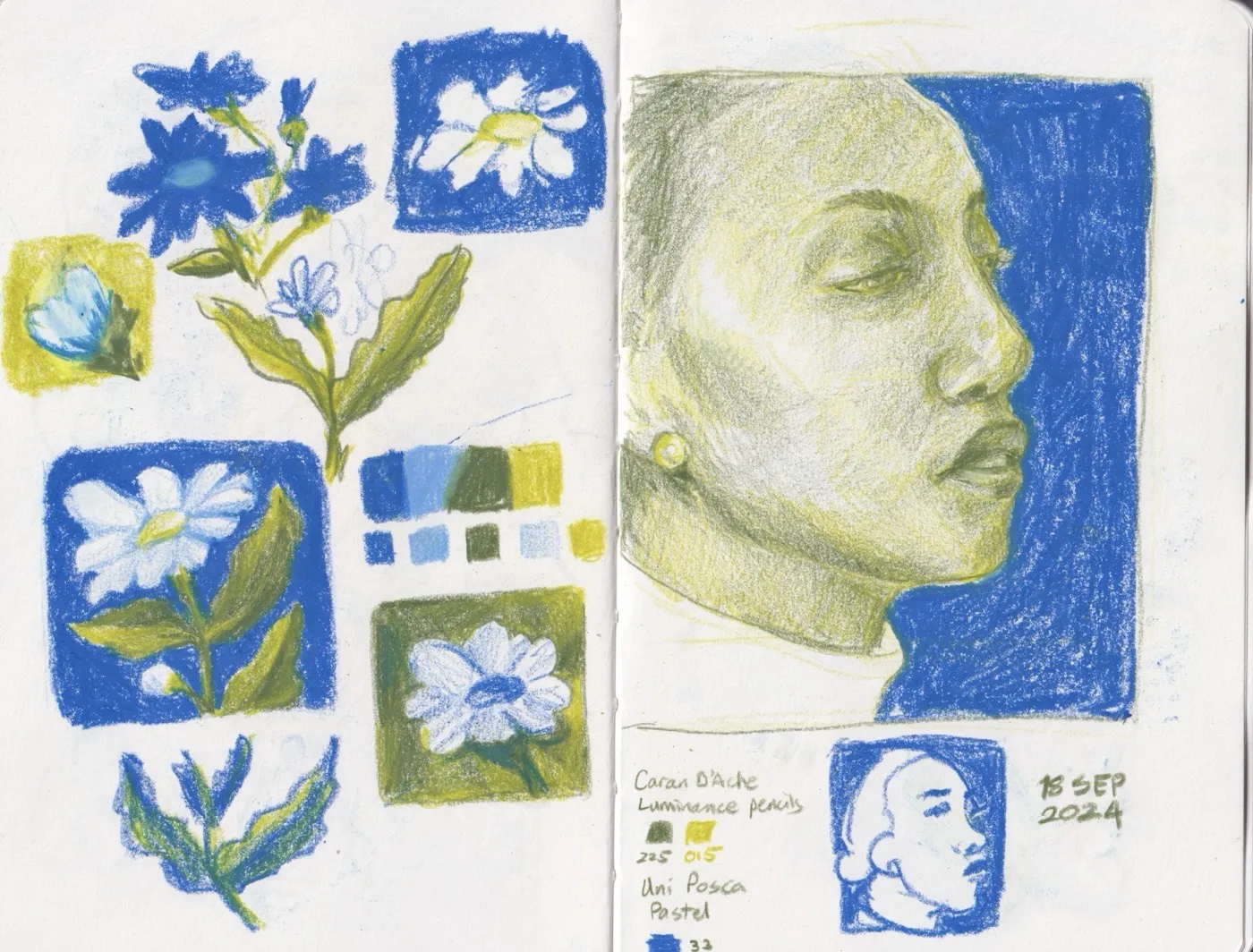Mixed media sketches