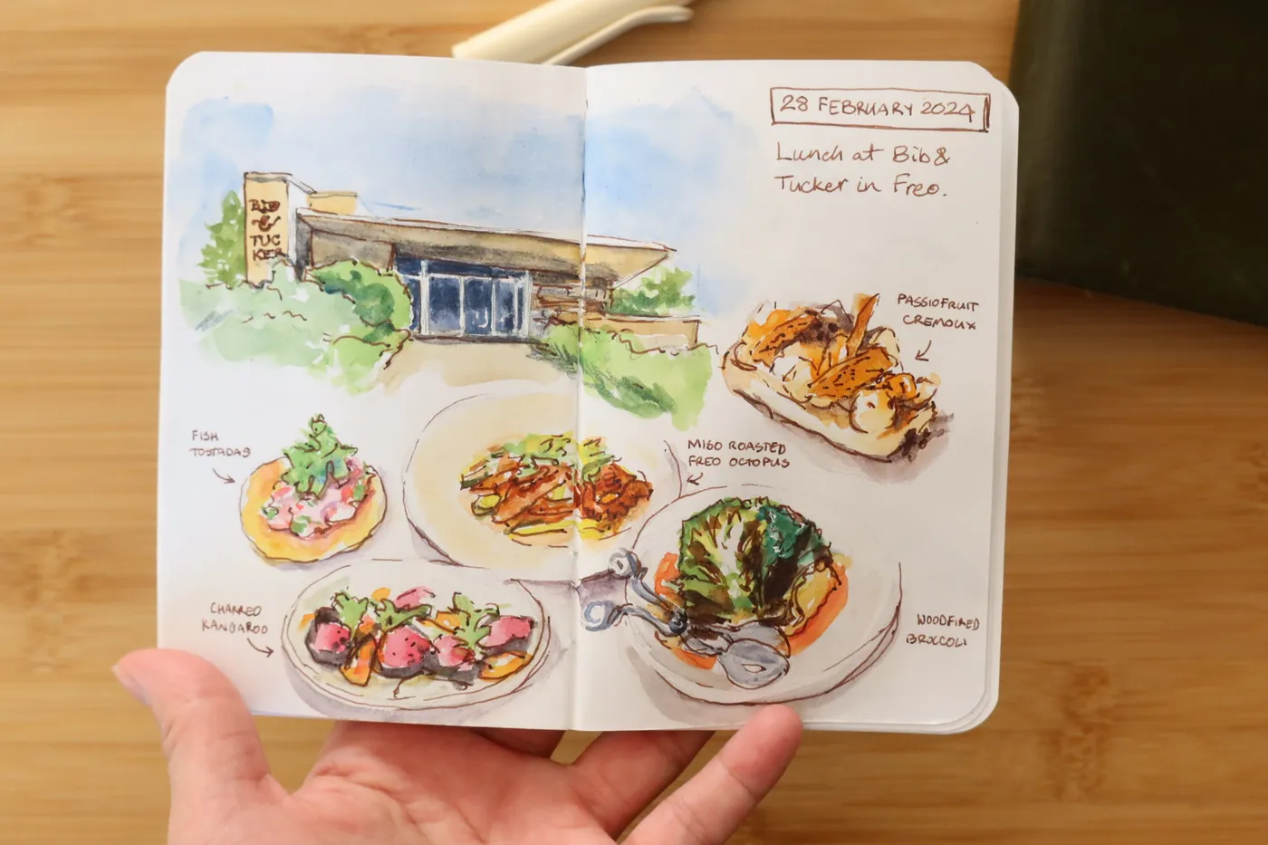 Photo of sketch of a restaurant and dishes