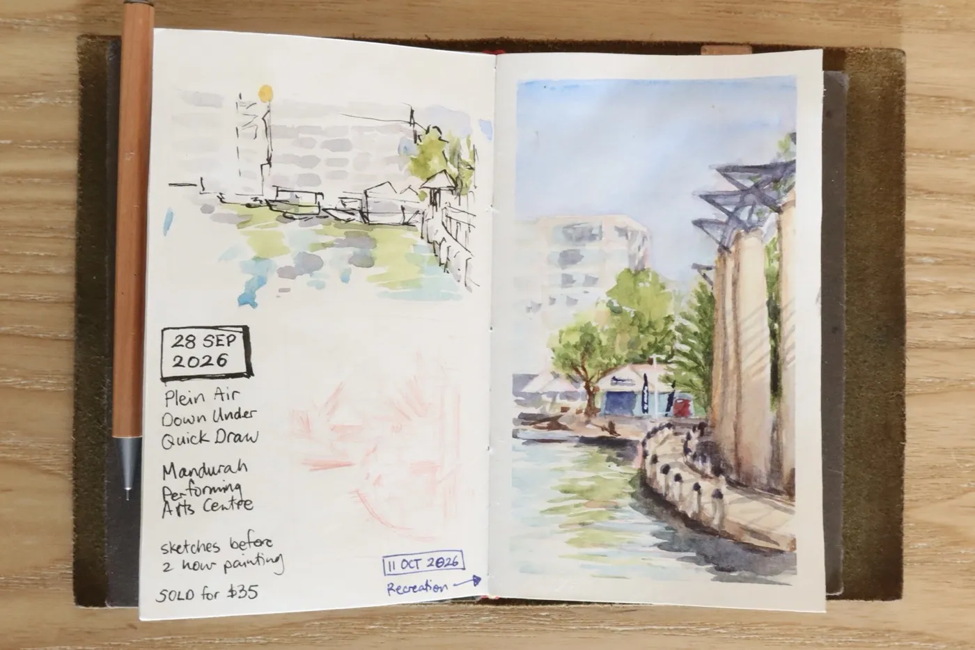 Watercolour sketches in my sketchbook