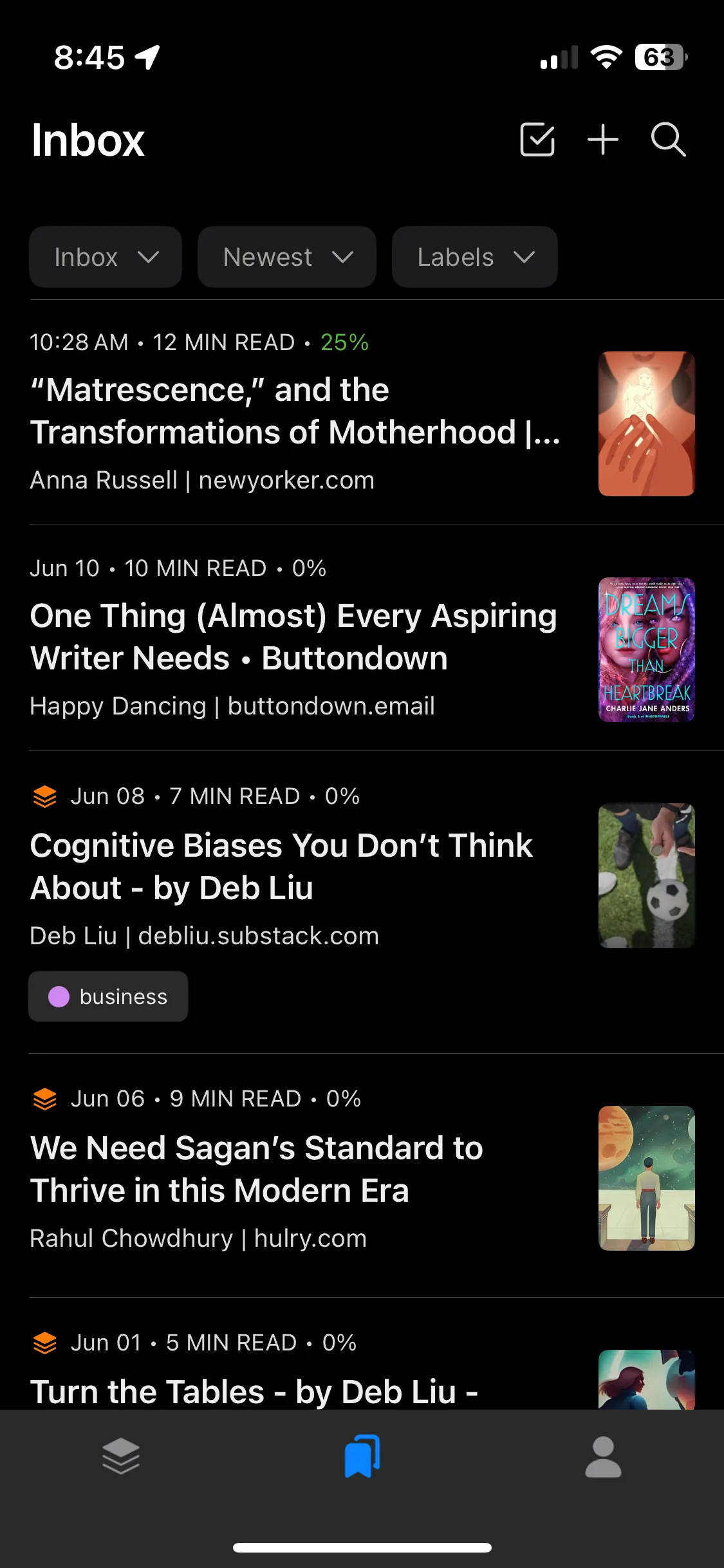 Screenshot of the Omnivore app on my phone