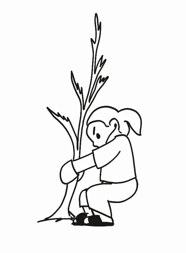 Animation of person pulling up a gigantic weed