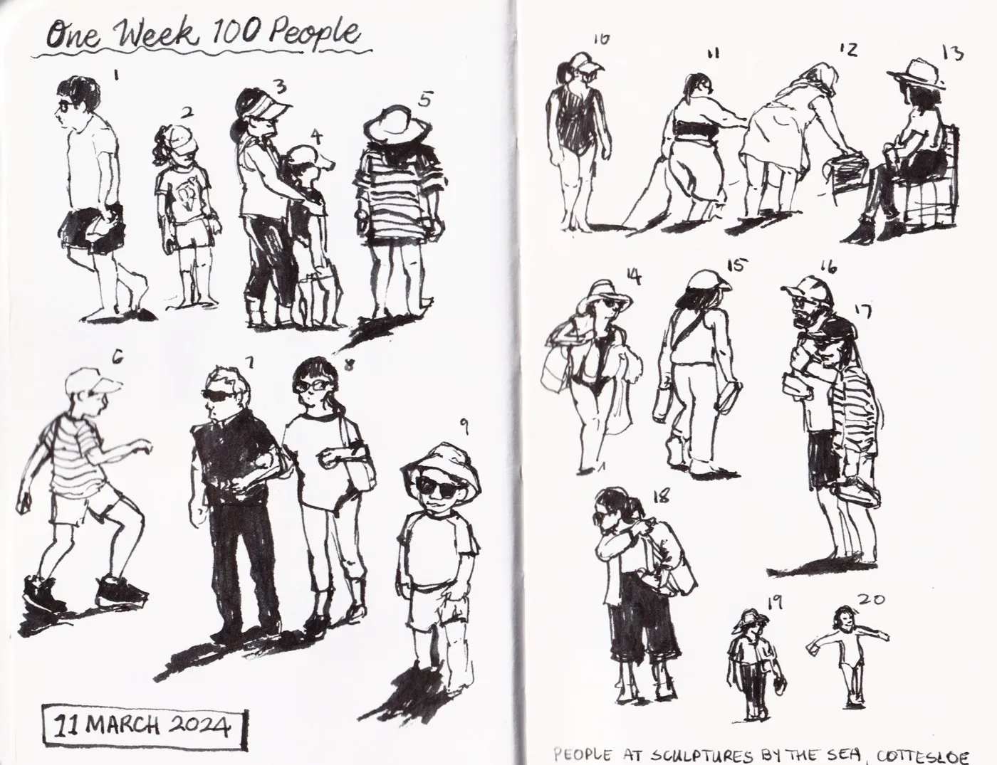 Sketchbook sketch, mixed media