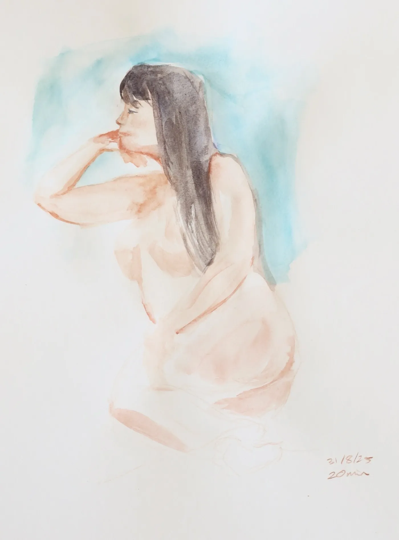 Watercolour life drawing