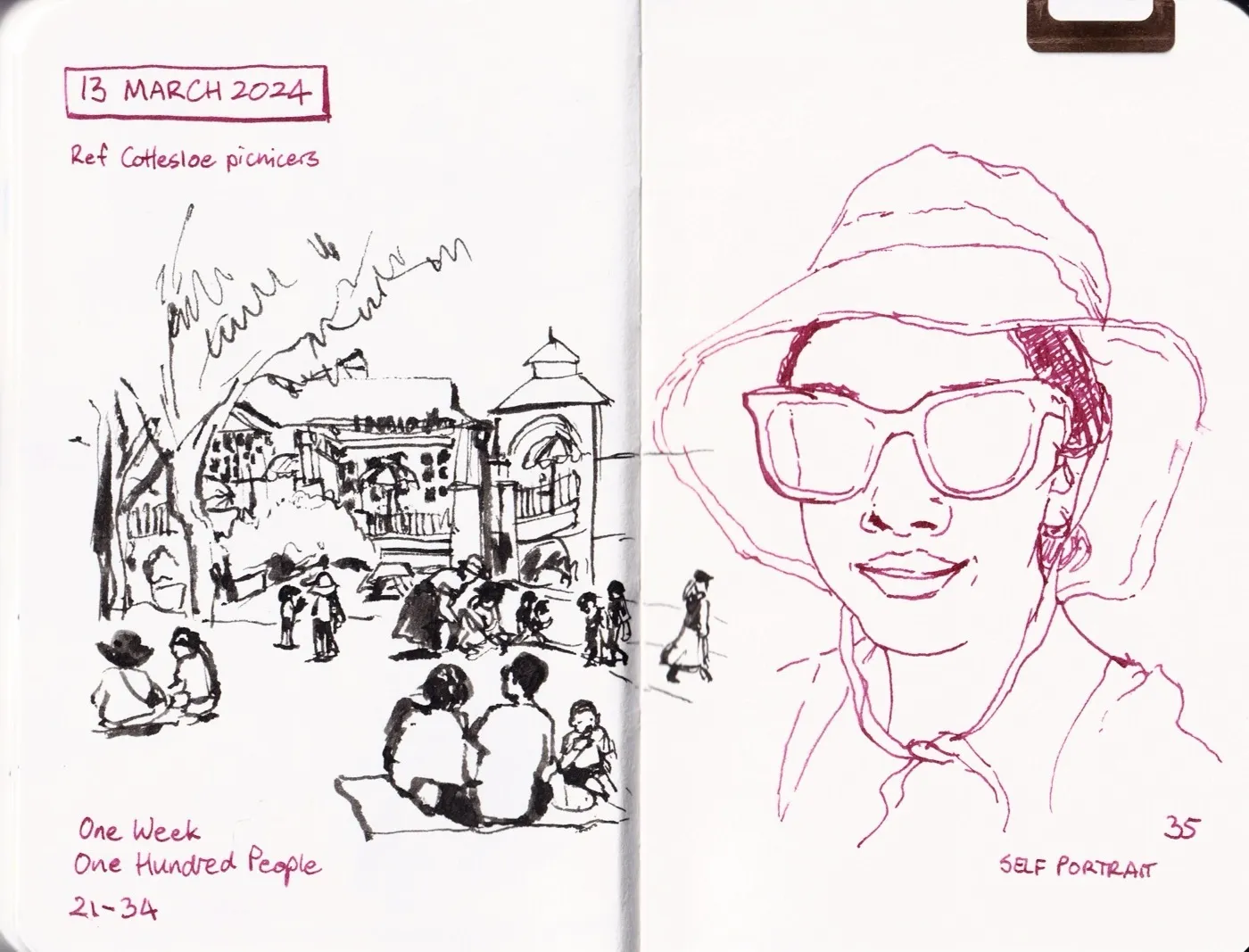 Sketchbook sketch, mixed media