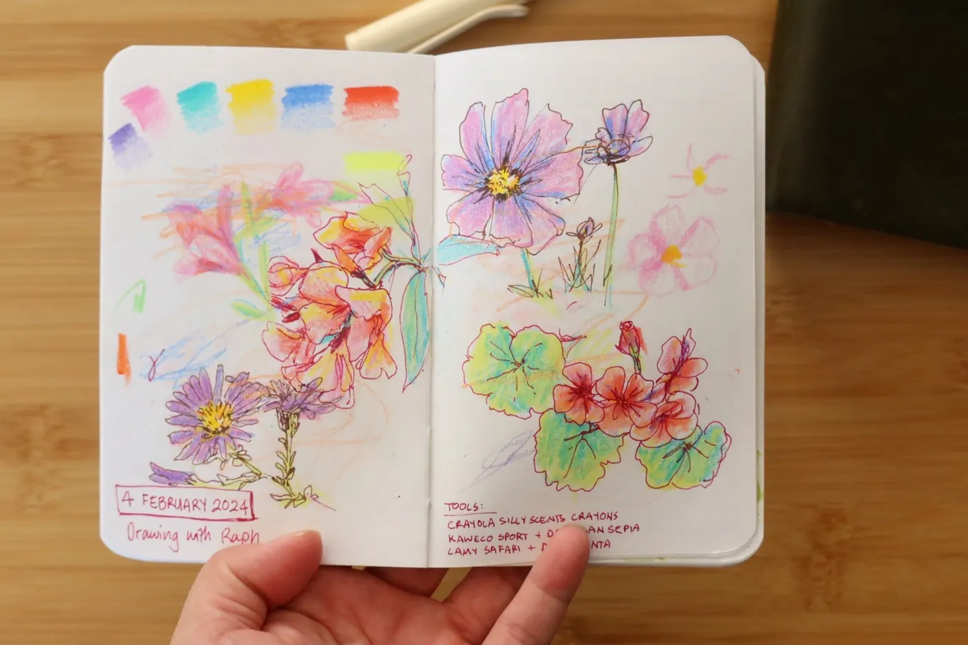 Sketchbook sketch, mixed media