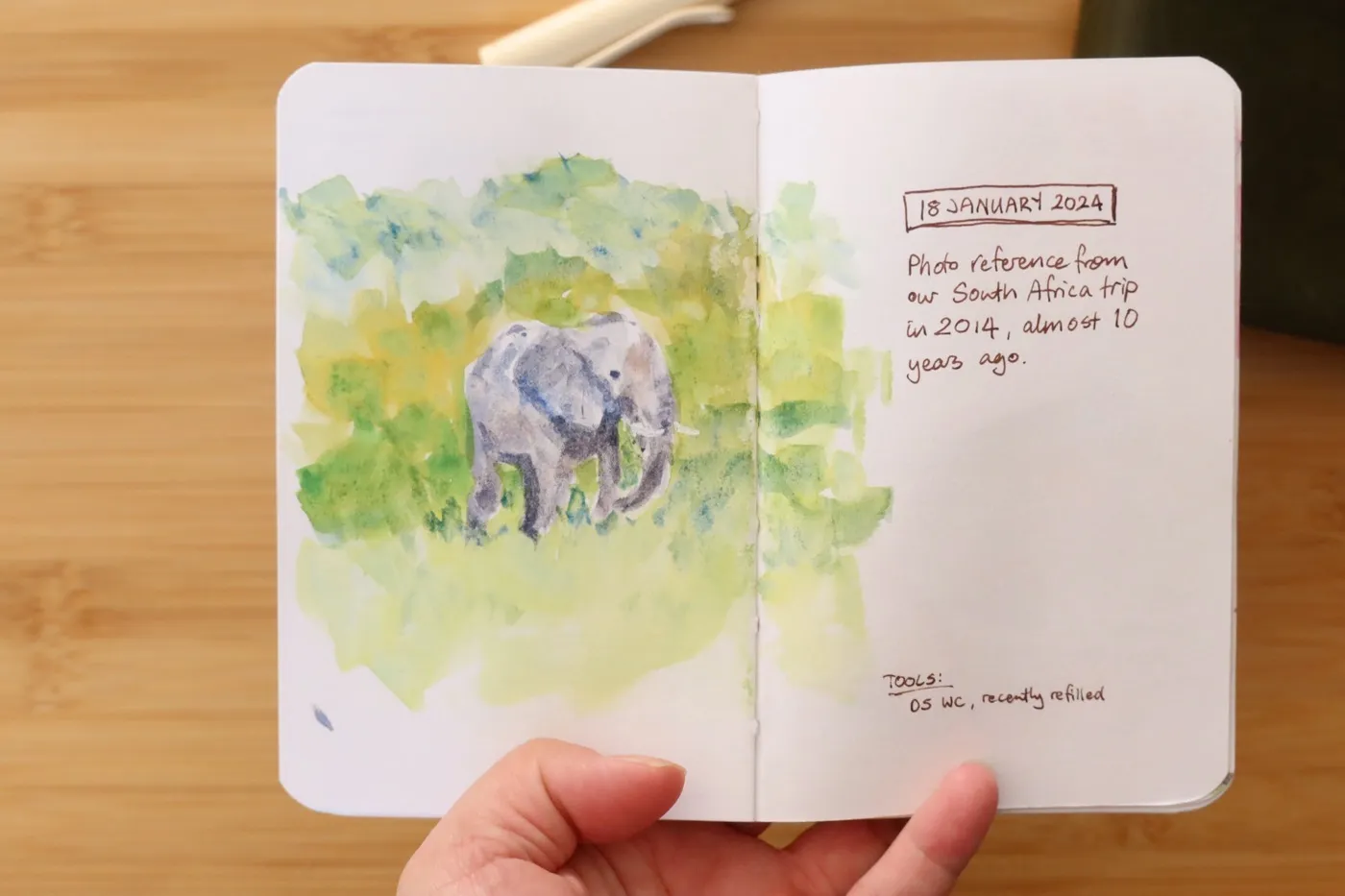 Sketchbook sketch, mixed media