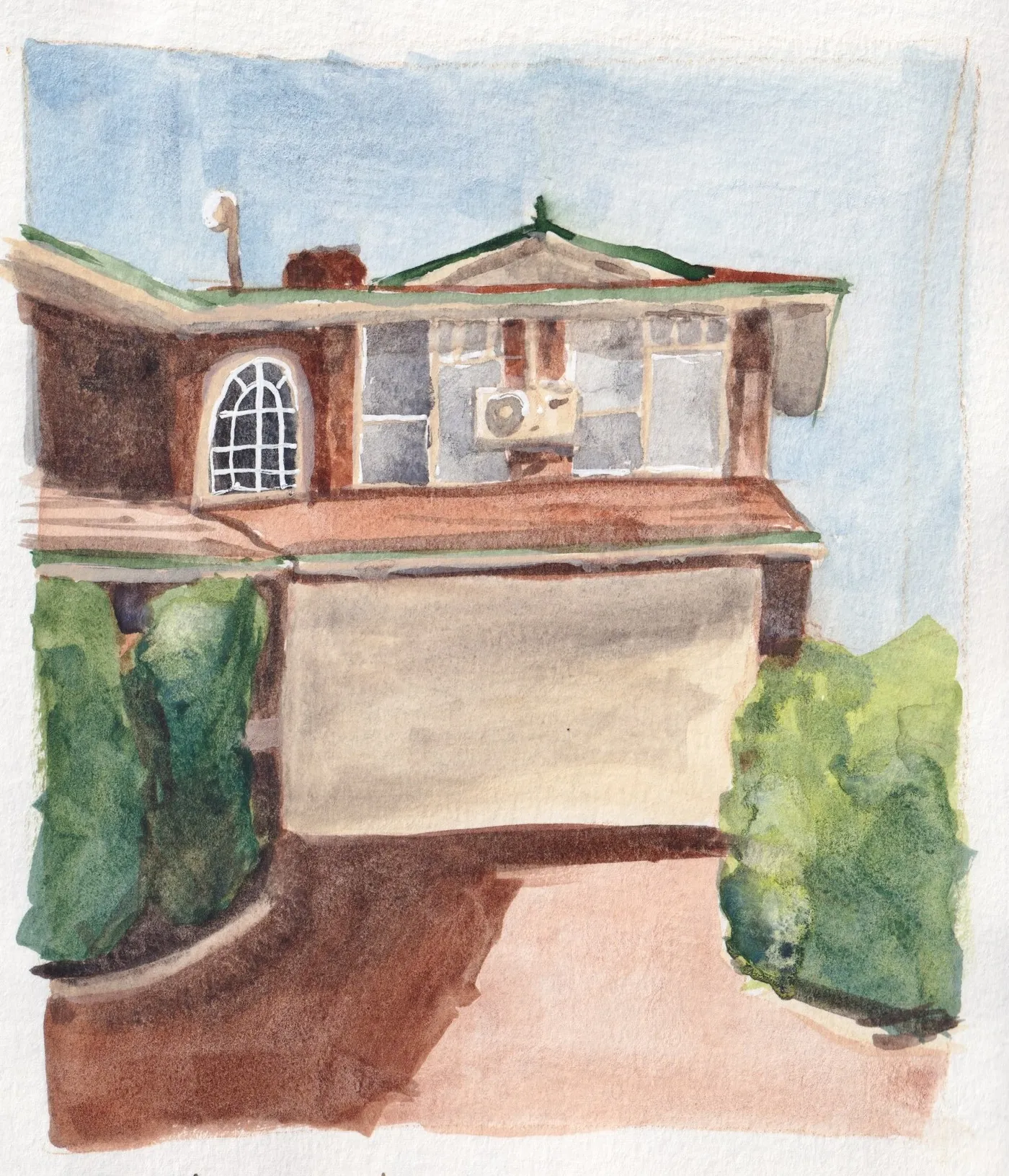 watercolour sketch of my house