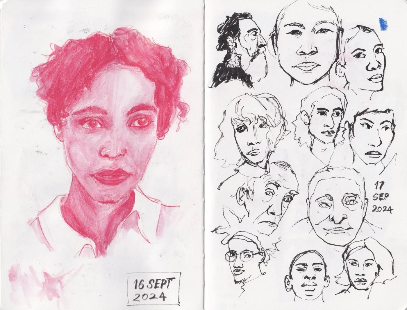Mixed media sketches