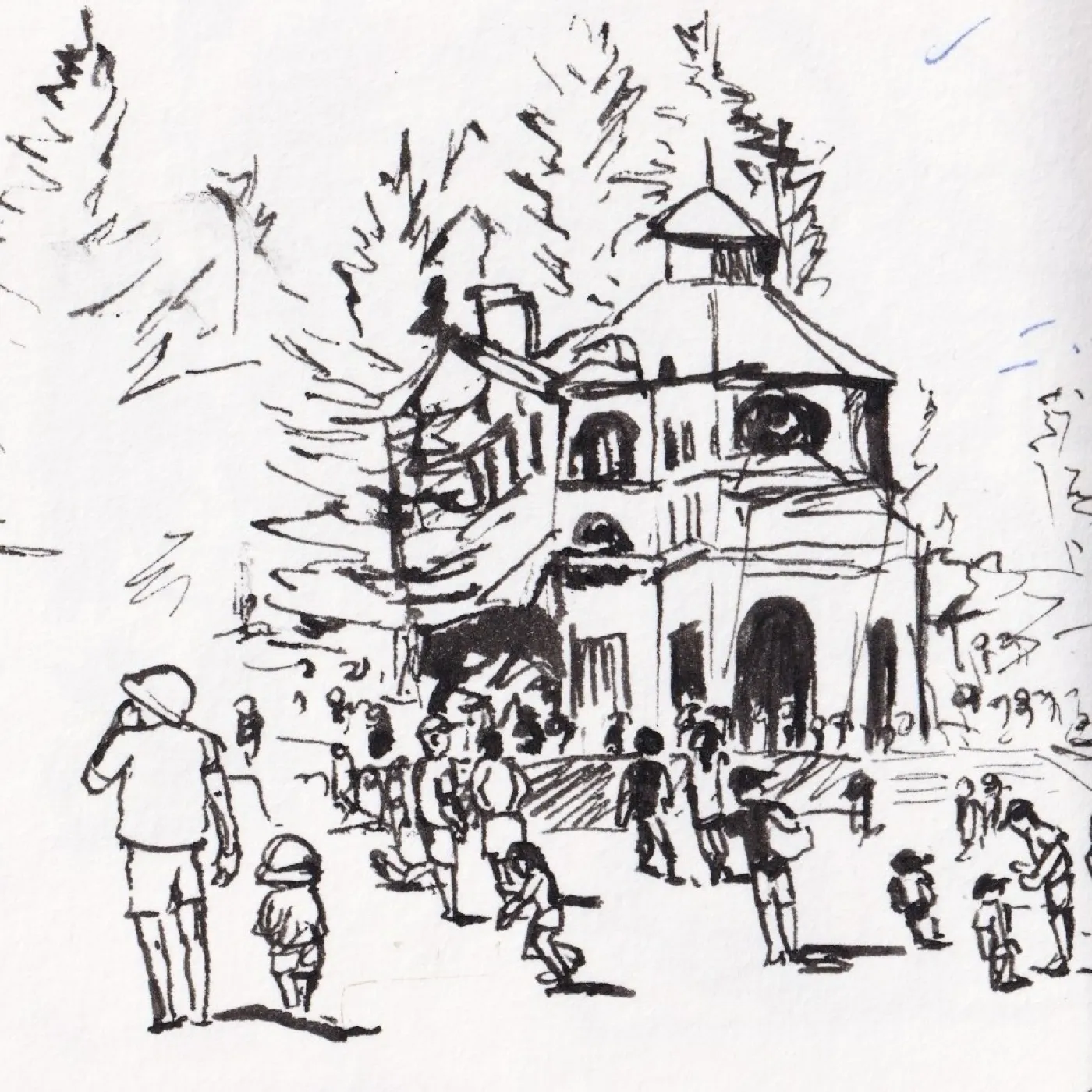 Sketchbook sketch, mixed media