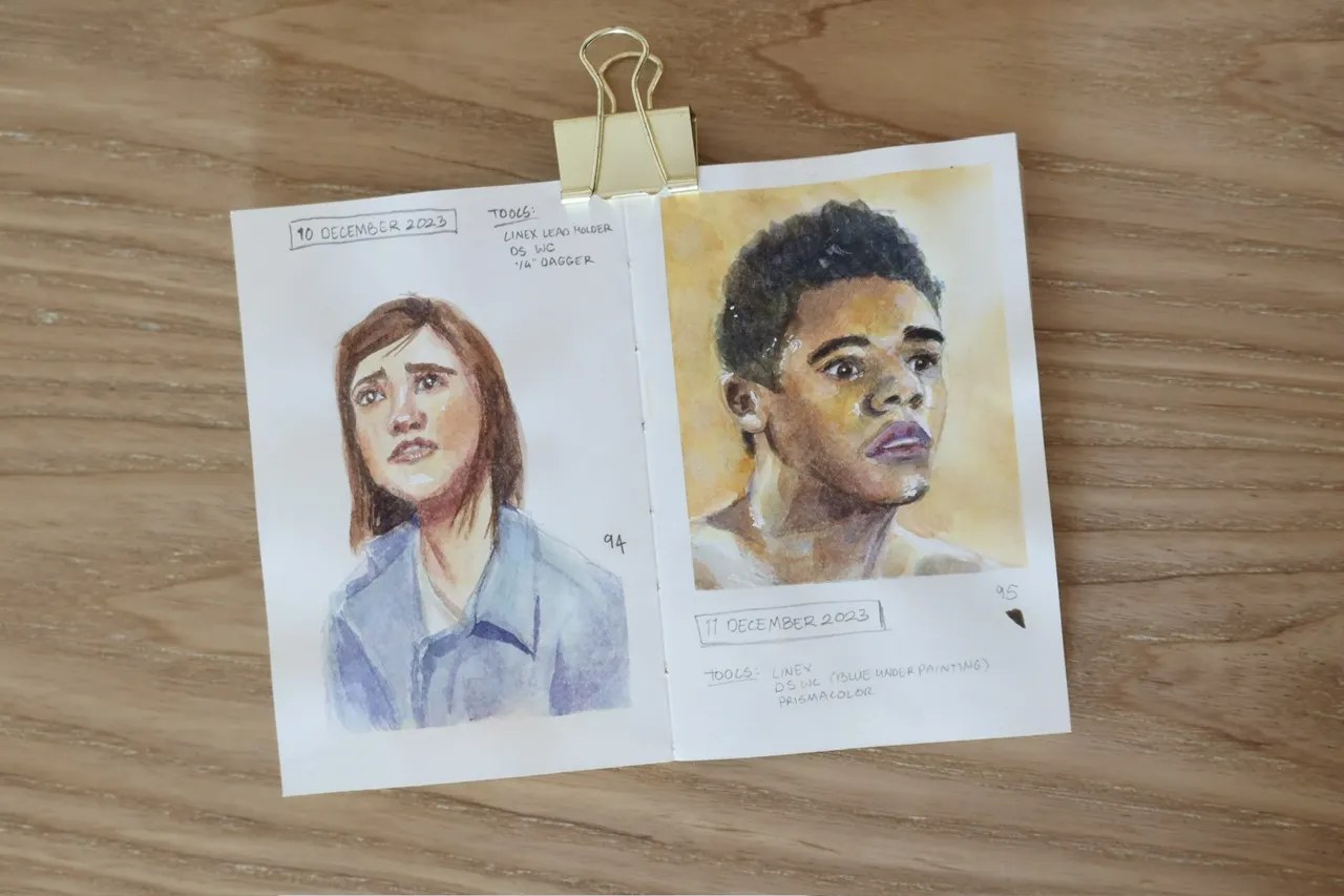 watercolour sketch of two faces