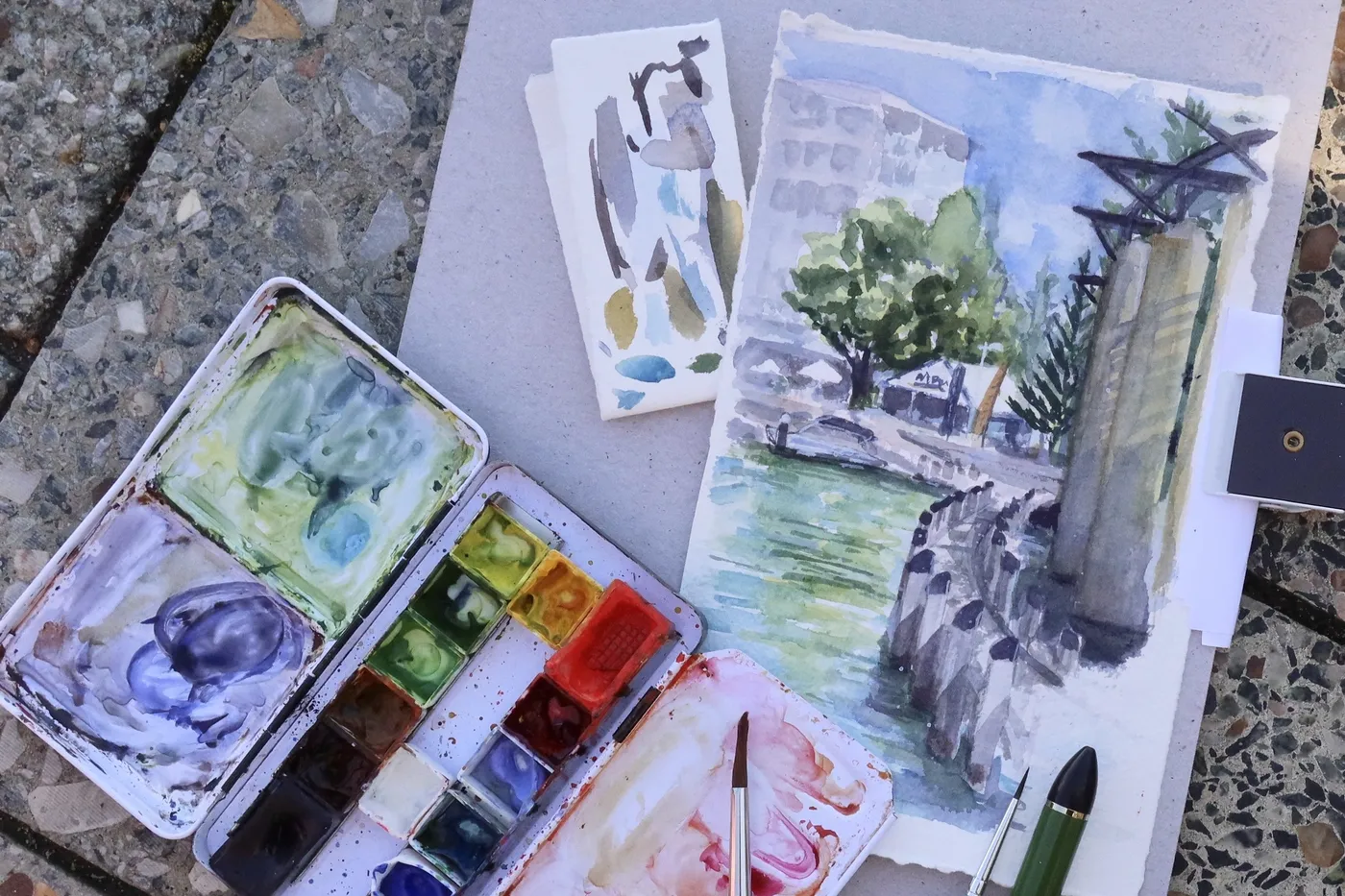 My Quick Draw watercolour painting in progress