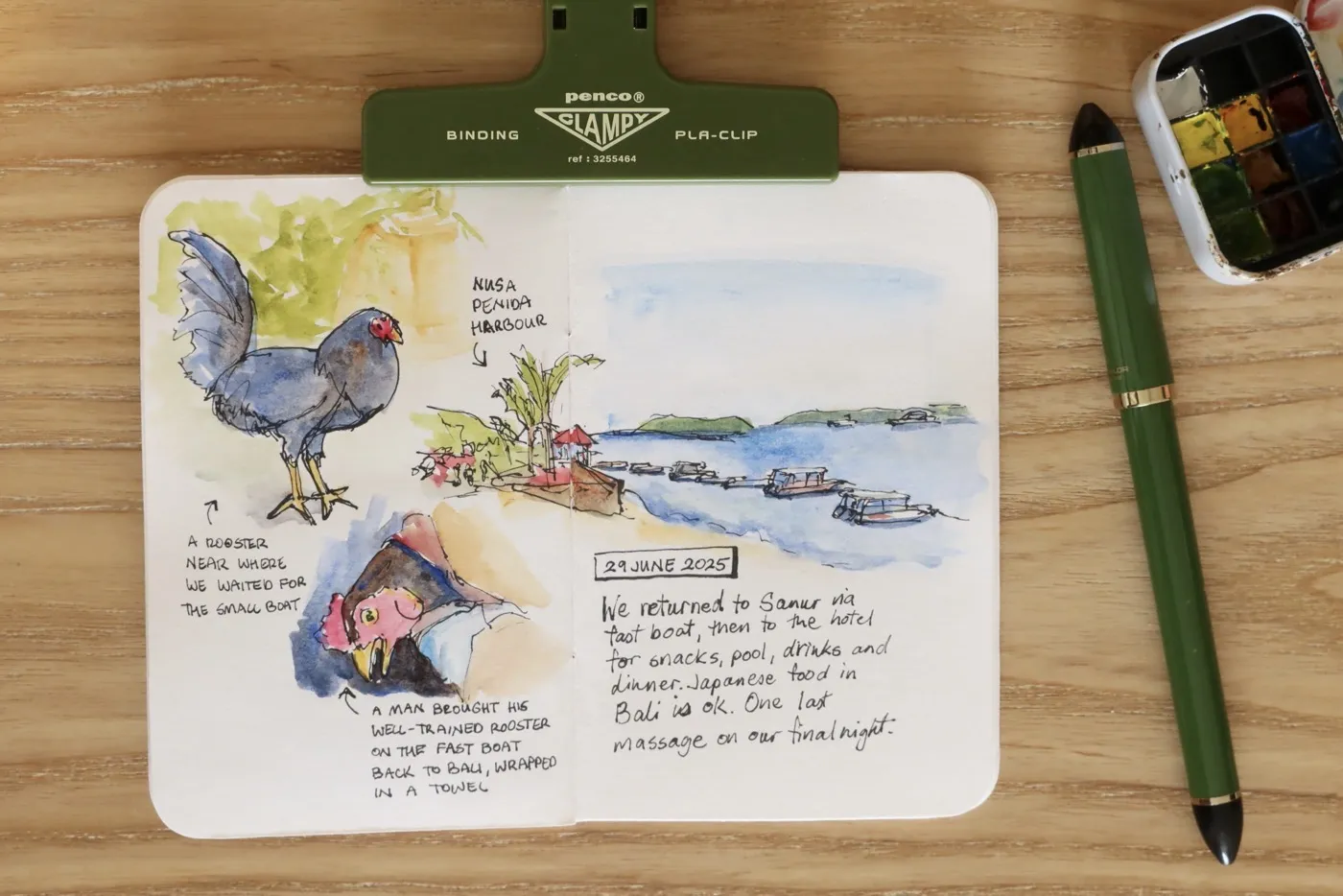 Sketchbook pages from my Bali trip