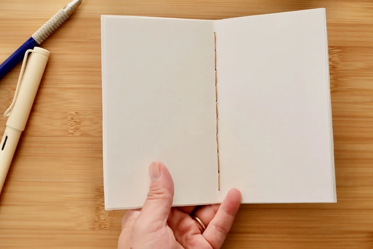 photo of my hand bound sketchbook