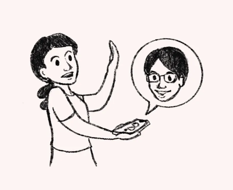 Illustration of me talking to my phone