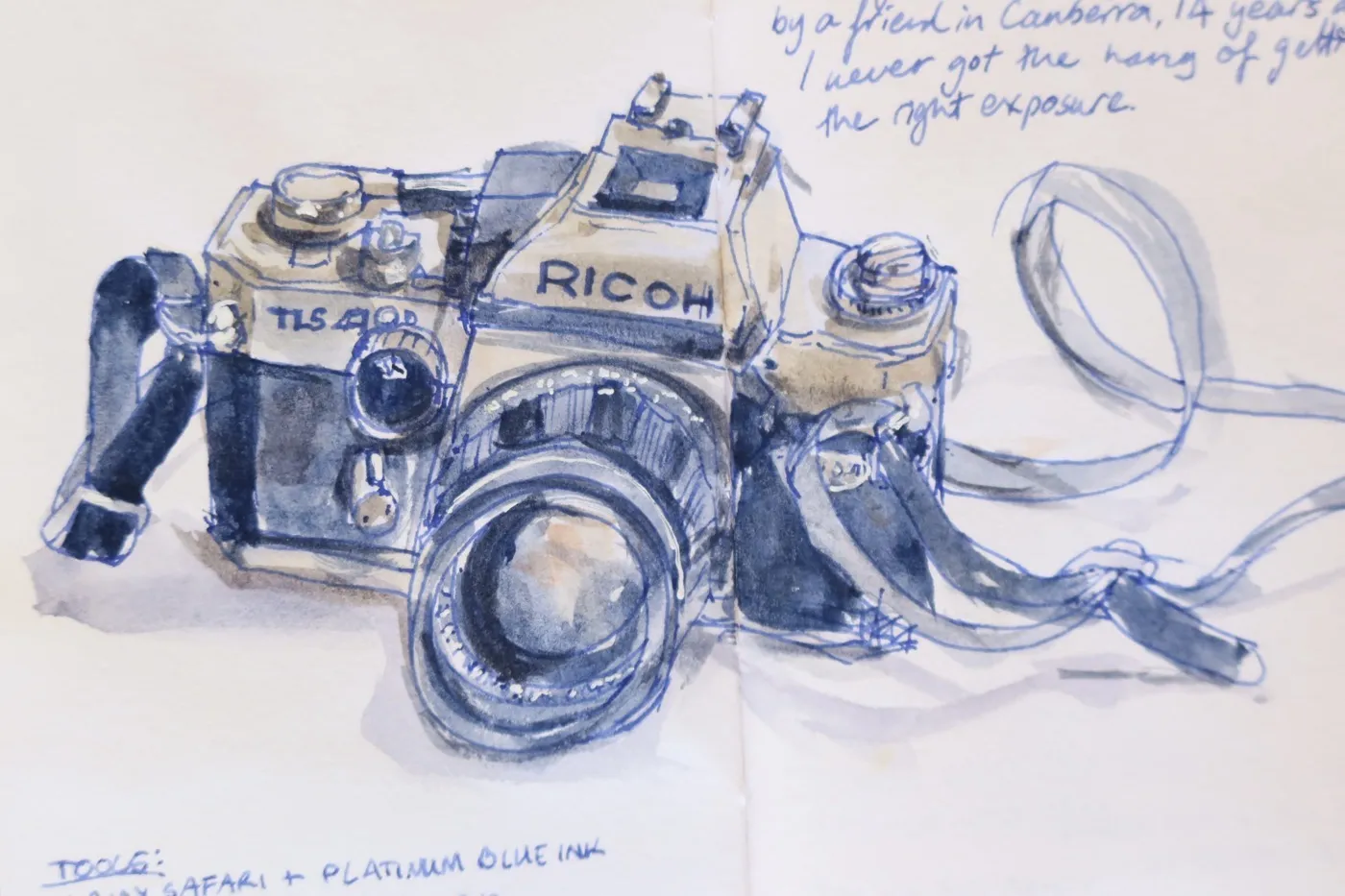 Sketchbook sketch, mixed media