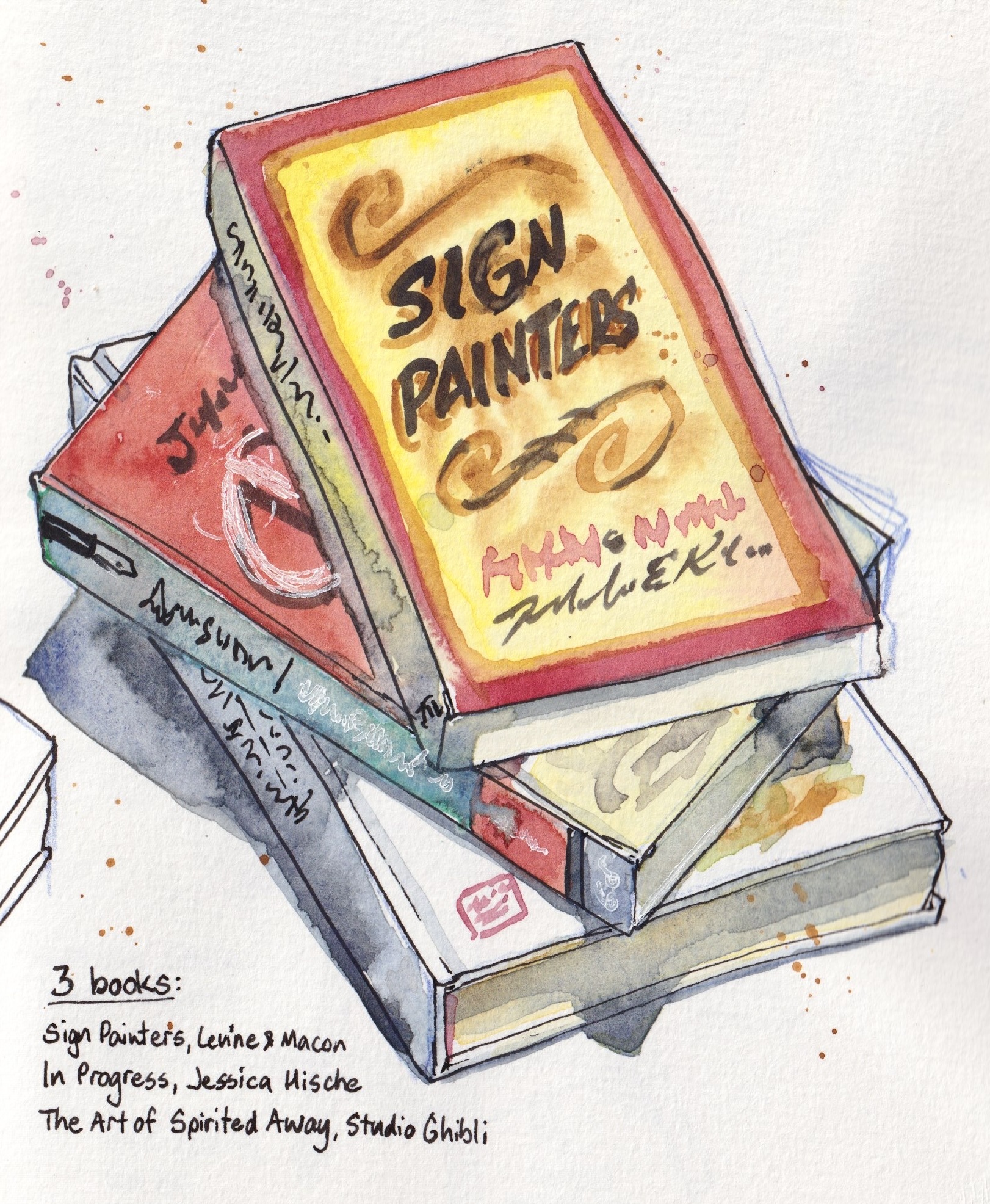 sketchbook2 6 1.jpeg|watercolour sketch of 3 stacked books
